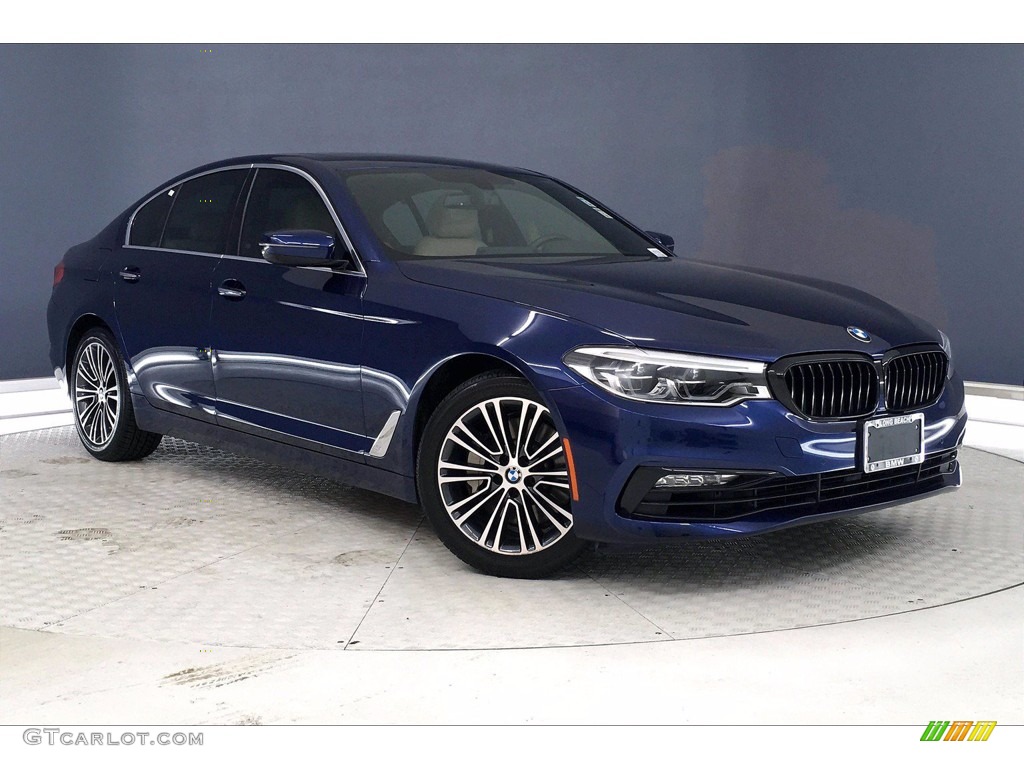 2017 5 Series 540i Sedan - Mediterranean Blue Metallic / Canberra Beige photo #37