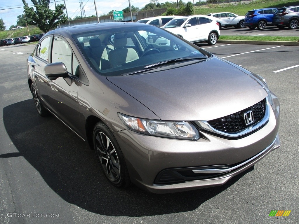 2014 Civic EX Sedan - Urban Titanium Metallic / Beige photo #7