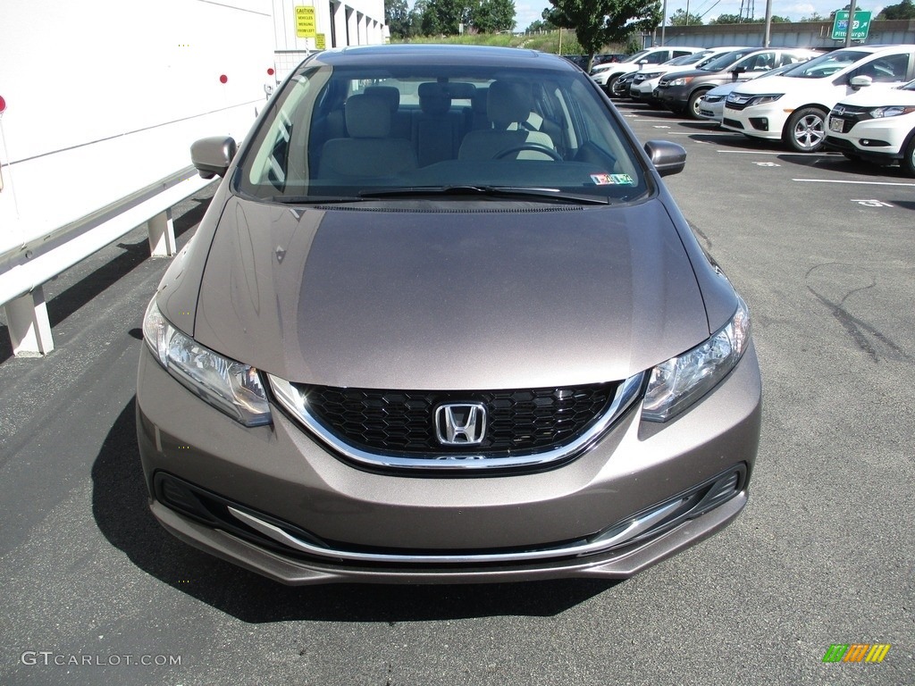 2014 Civic EX Sedan - Urban Titanium Metallic / Beige photo #8