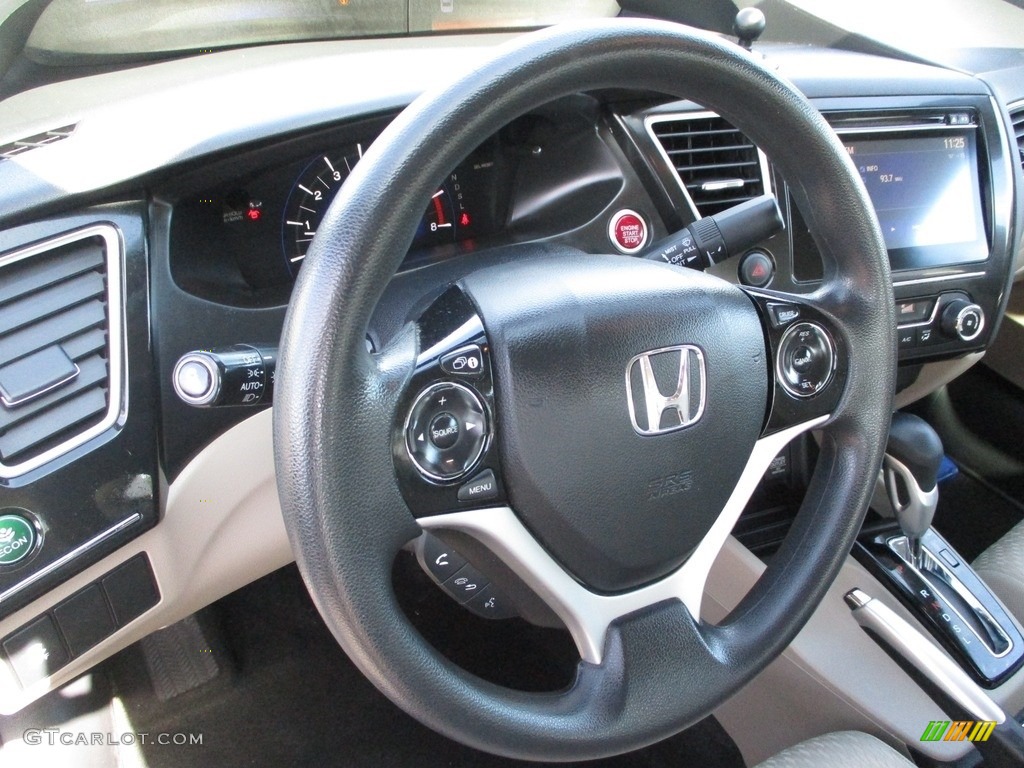 2014 Civic EX Sedan - Urban Titanium Metallic / Beige photo #14