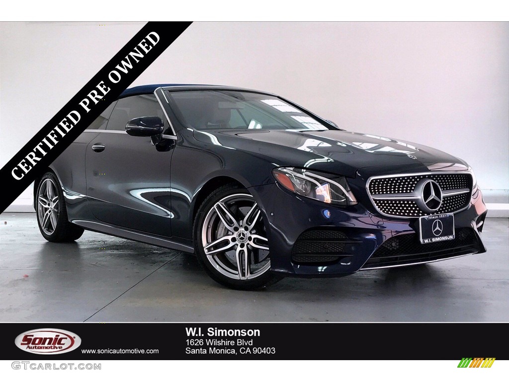 2018 E 400 Convertible - Lunar Blue Metallic / Macchiato Beige/Yacht Blue photo #1