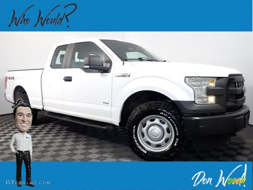 2015 F150 XL SuperCab 4x4 - Oxford White / Medium Earth Gray photo #1