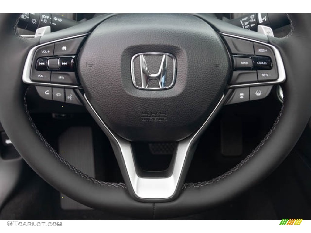 2020 Honda Accord EX-L Hybrid Sedan Black Steering Wheel Photo #139476232