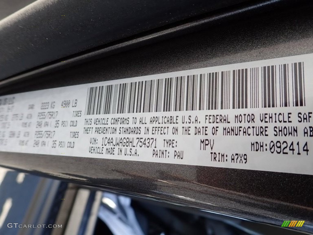 2017 Wrangler Sport 4x4 - Granite Crystal Metallic / Black photo #29