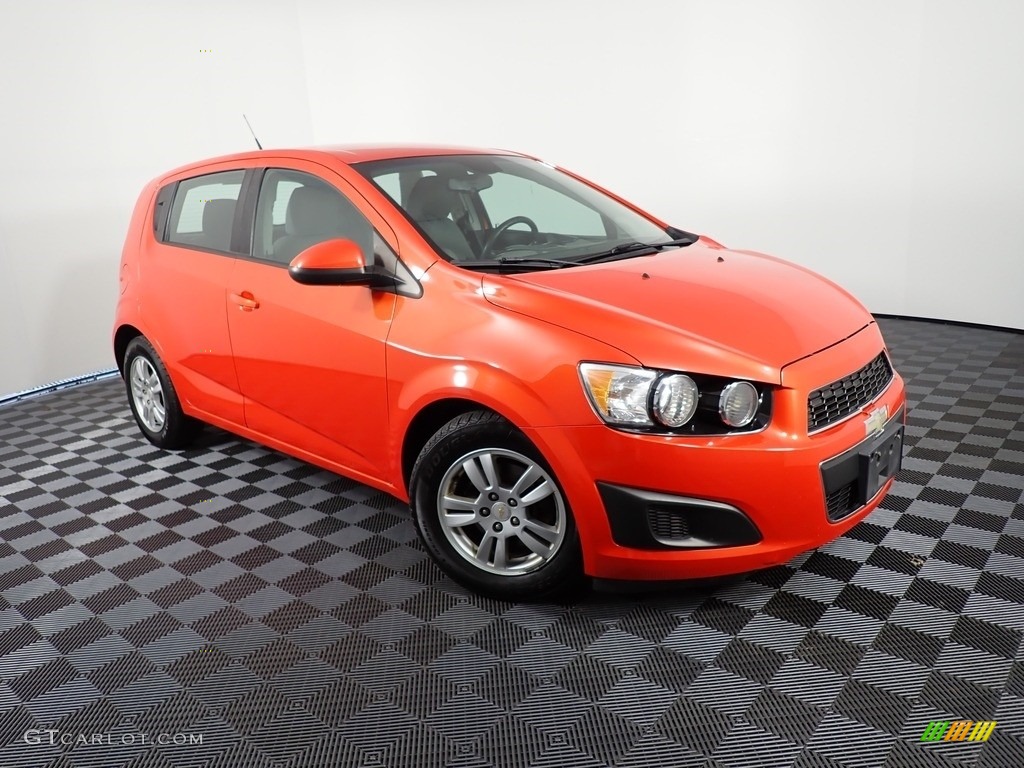 2012 Sonic LS Hatch - Inferno Orange Metallic / Jet Black/Dark Titanium photo #2