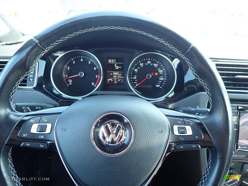 2016 Volkswagen Jetta Sport Black/Ceramique Steering Wheel Photo #139483701