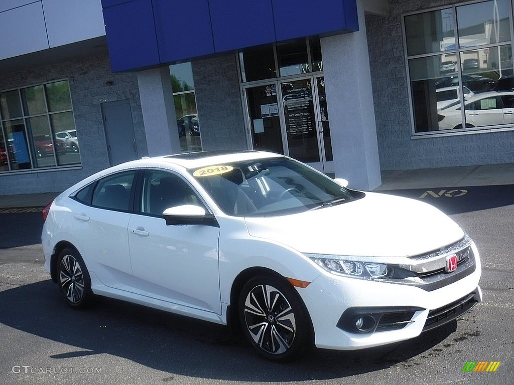 White Orchid Pearl 2018 Honda Civic EX-T Sedan Exterior Photo #139488889