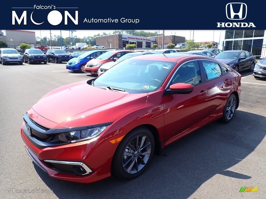 2020 Civic EX-L Sedan - Molten Lava Pearl / Black photo #1