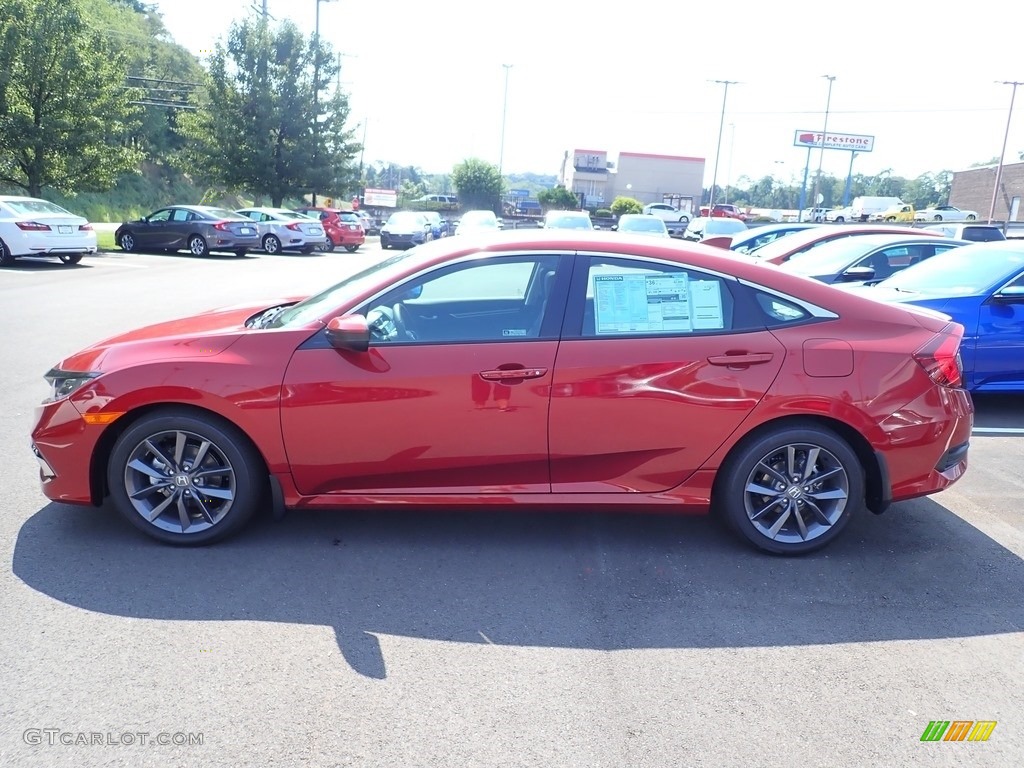 2020 Civic EX-L Sedan - Molten Lava Pearl / Black photo #3