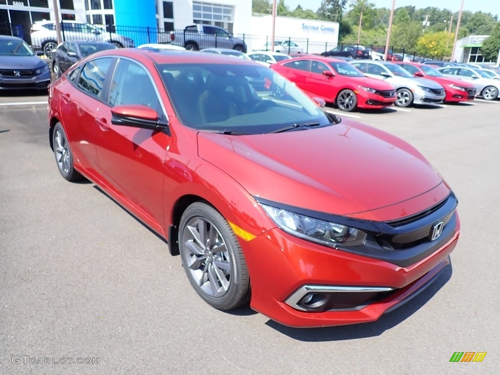 2020 Civic EX-L Sedan - Molten Lava Pearl / Black photo #7