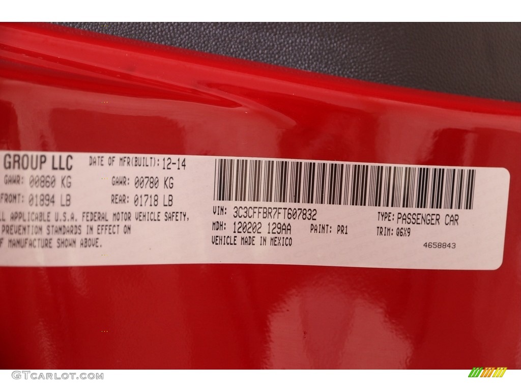 2015 Fiat 500 Sport Color Code Photos