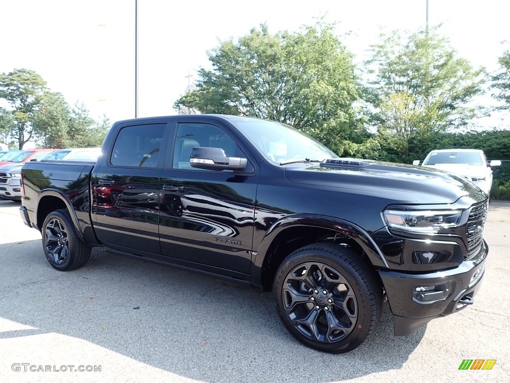 2020 1500 Limited Crew Cab 4x4 - Diamond Black Crystal Pearl / Black photo #3