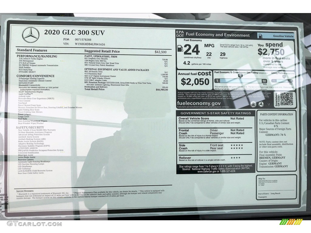 2020 GLC 300 - Graphite Grey Metallic / Magma Grey photo #10