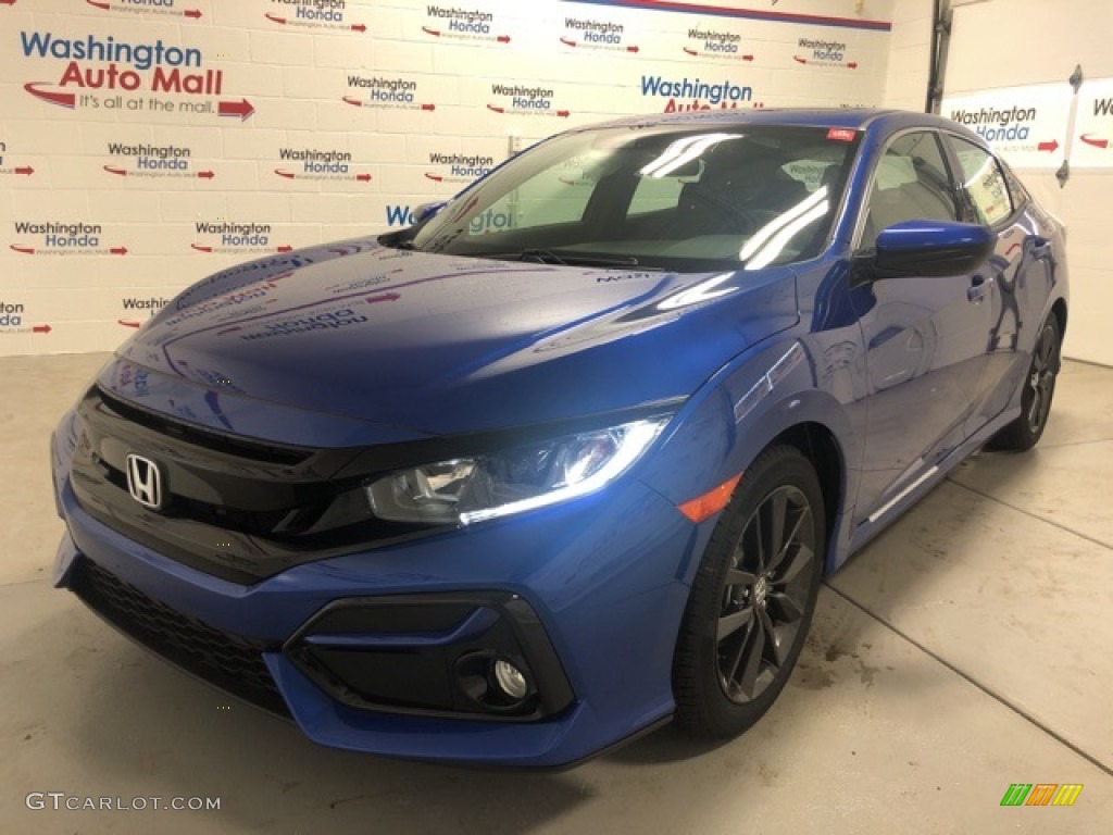 2020 Civic EX Hatchback - Aegean Blue Metallic / Black photo #1