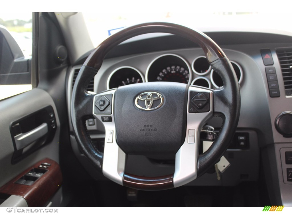 2015 Toyota Sequoia Platinum Gray Steering Wheel Photo #139512178
