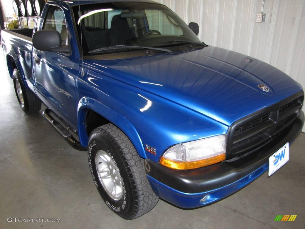 2000 Dakota Sport Regular Cab 4x4 - Intense Blue Pearl / Agate photo #1