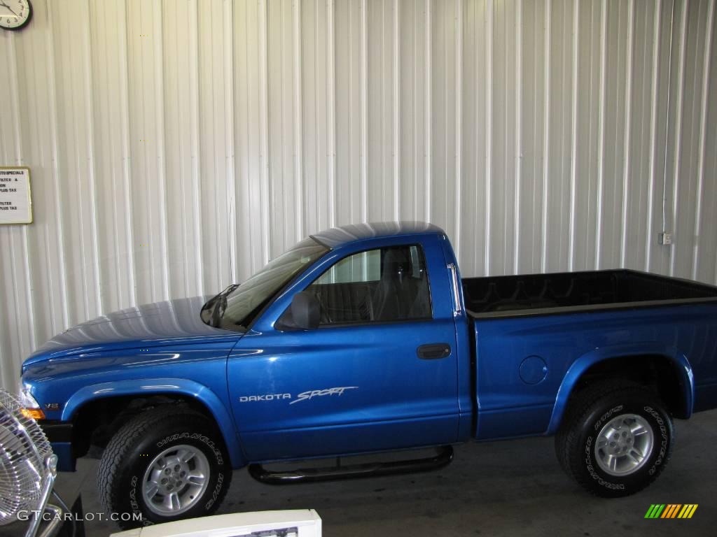 2000 Dakota Sport Regular Cab 4x4 - Intense Blue Pearl / Agate photo #5