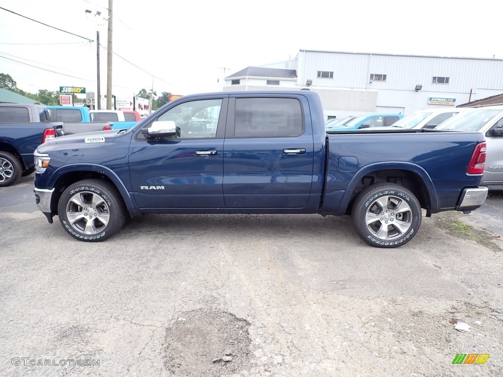 2020 1500 Laramie Crew Cab 4x4 - Patriot Blue Pearl / Light Frost Beige/Mountain Brown photo #3