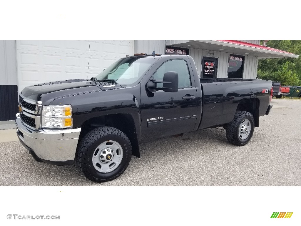 Black 2013 Chevrolet Silverado 2500HD LT Regular Cab 4x4 Exterior Photo #139519605