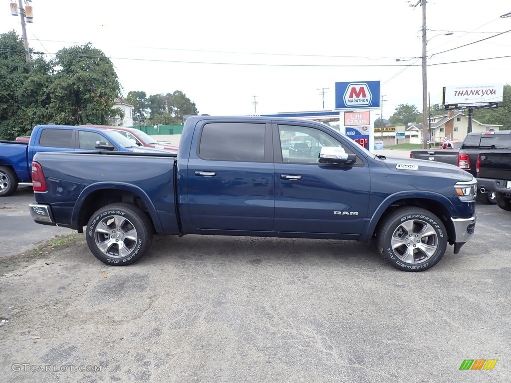 2020 1500 Laramie Crew Cab 4x4 - Patriot Blue Pearl / Light Frost Beige/Mountain Brown photo #6