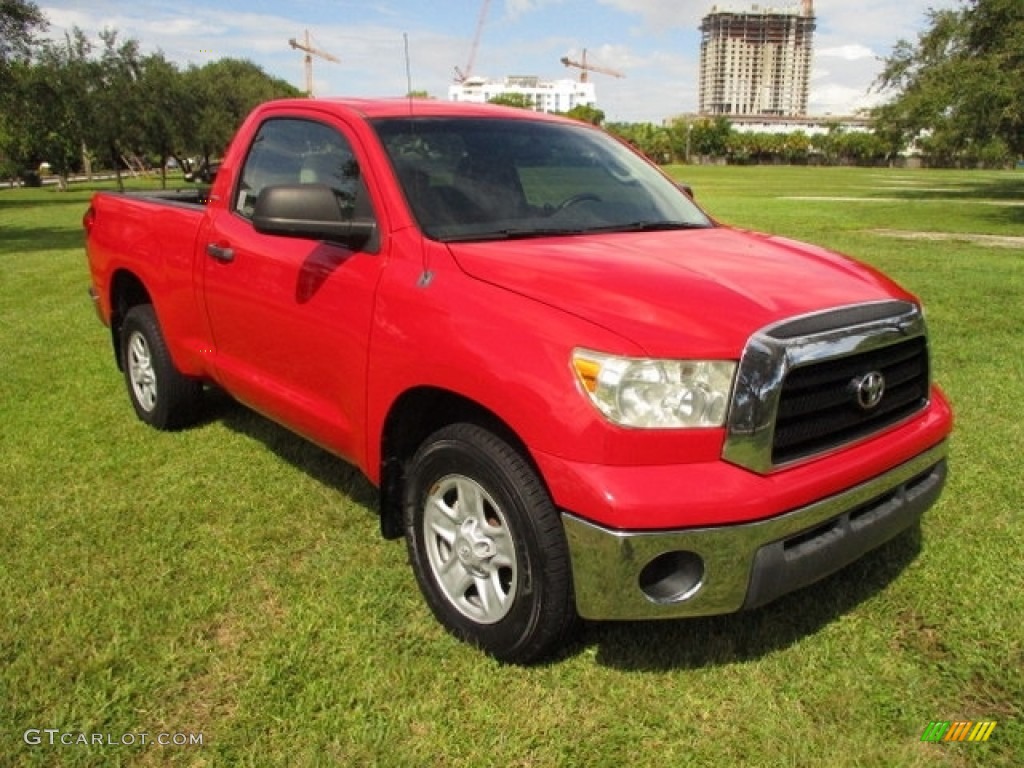 2007 Tundra SR5 Regular Cab - Radiant Red / Beige photo #13