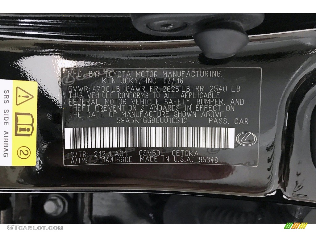 2016 ES Color Code 212 for Obsidian Photo #139524300