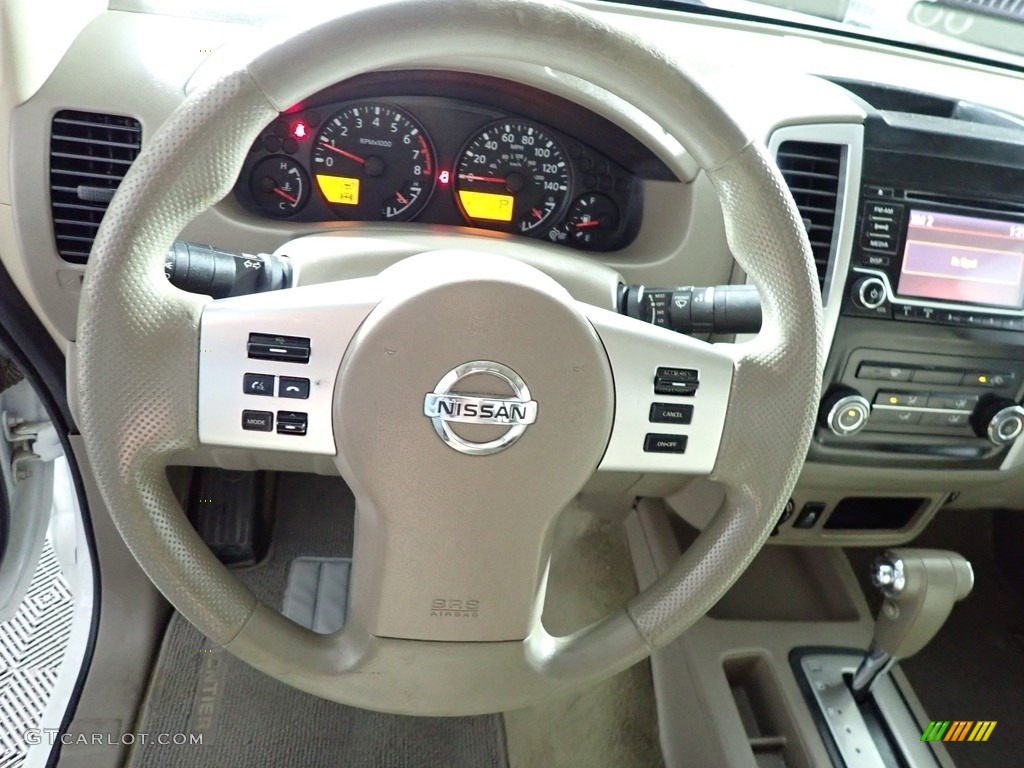 2017 Nissan Frontier SV King Cab 4x4 Beige Steering Wheel Photo #139524762