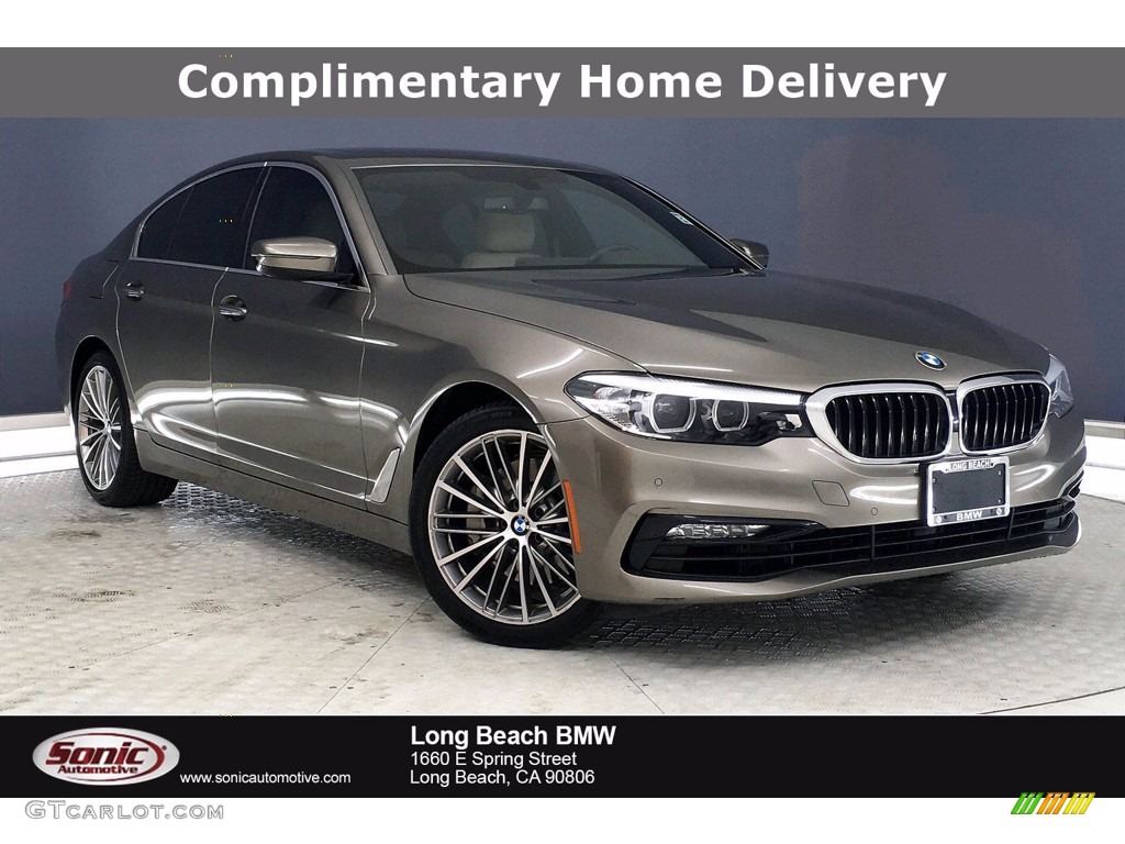 2017 5 Series 530i Sedan - Glacier Silver Metallic / Canberra Beige photo #1