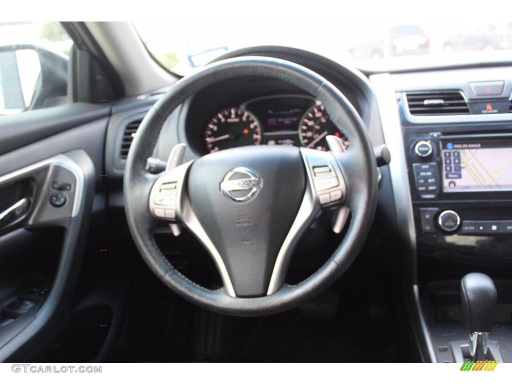 2015 Nissan Altima 3.5 SL Charcoal Steering Wheel Photo #139526811