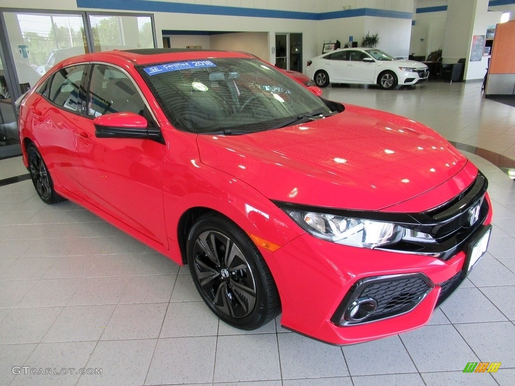 Rallye Red 2018 Honda Civic EX-L Navi Hatchback Exterior Photo #139527403