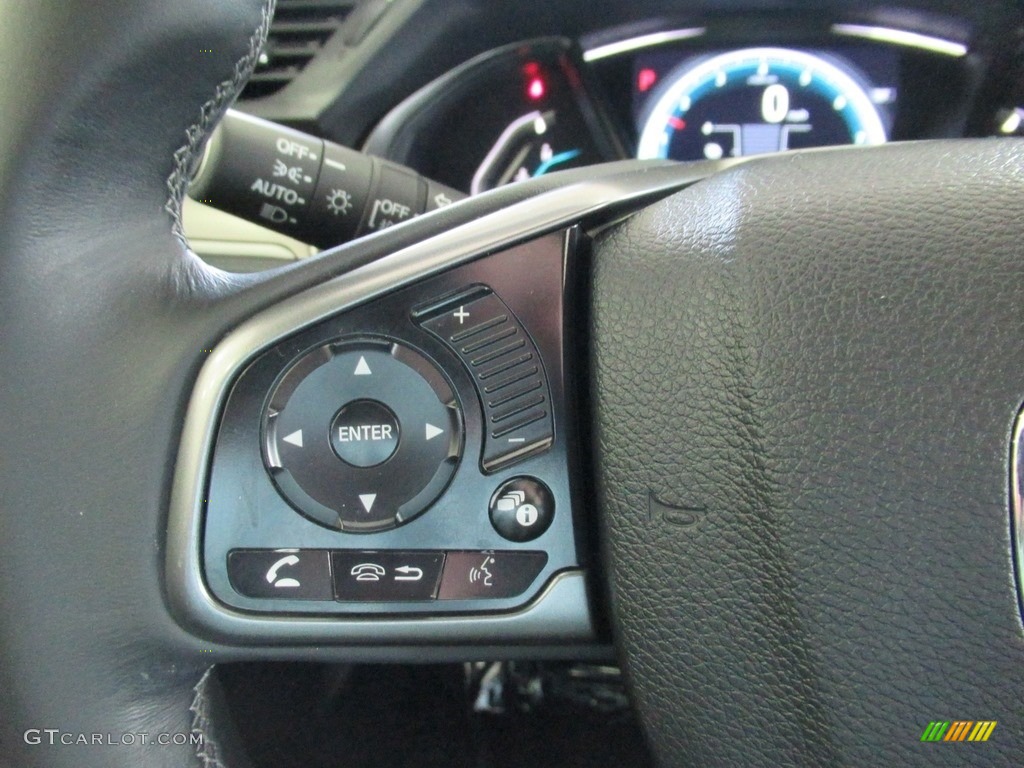 2018 Honda Civic EX-L Navi Hatchback Black Steering Wheel Photo #139528039