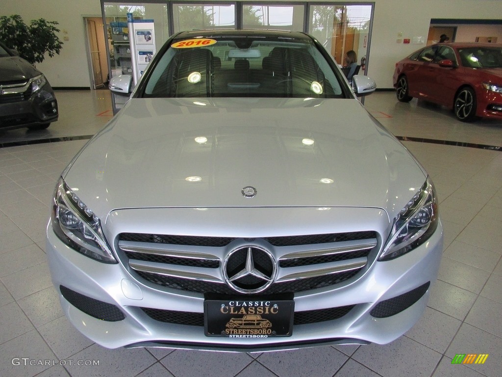 2016 C 300 4Matic Sedan - Diamond Silver Metallic / Black photo #2