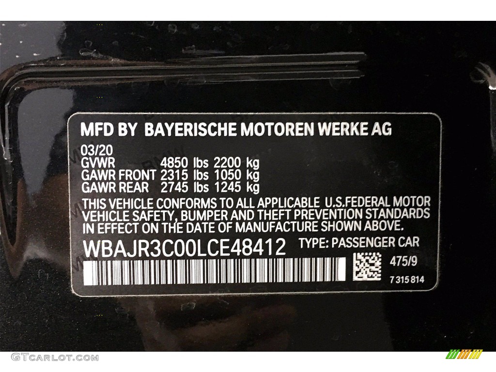 2020 5 Series 530i Sedan - Jet Black / Black photo #18