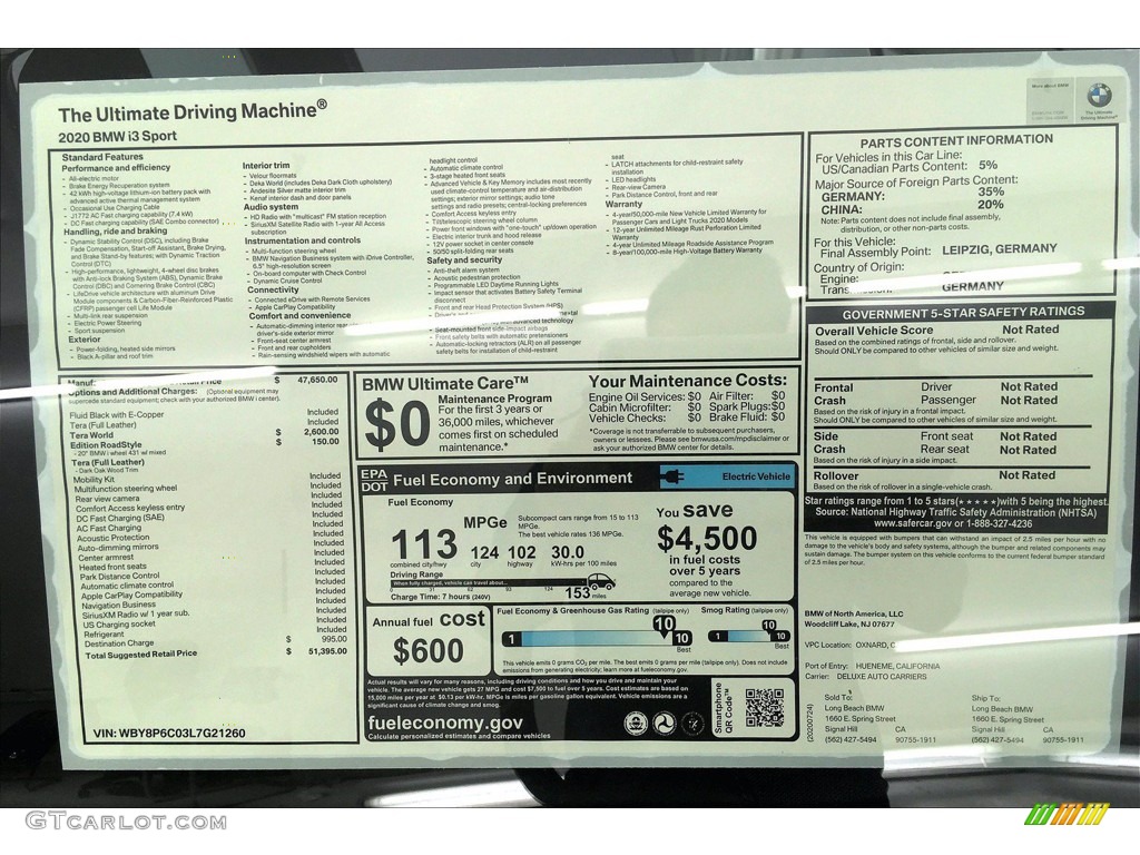 2020 i3 S - Fluid Black / Tera Dark Truffle photo #16