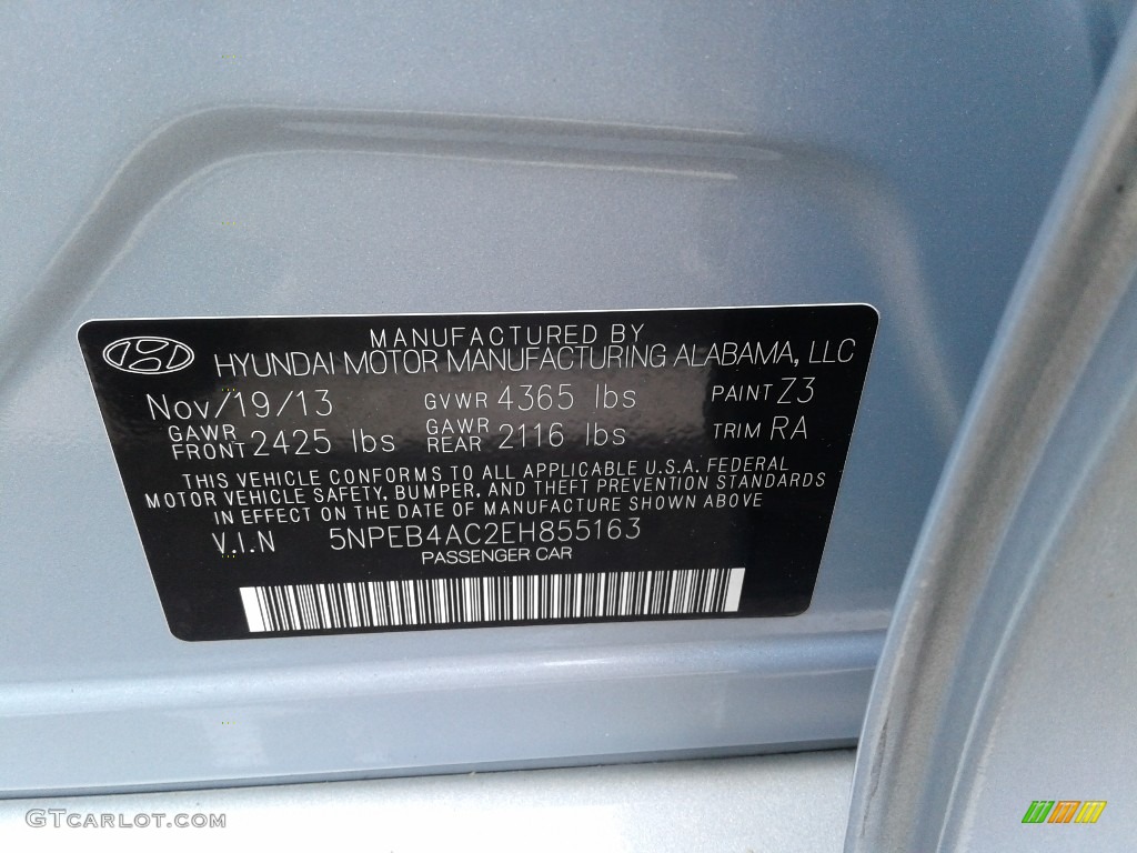 2014 Sonata GLS - Iridescent Silver Blue Pearl / Gray photo #28