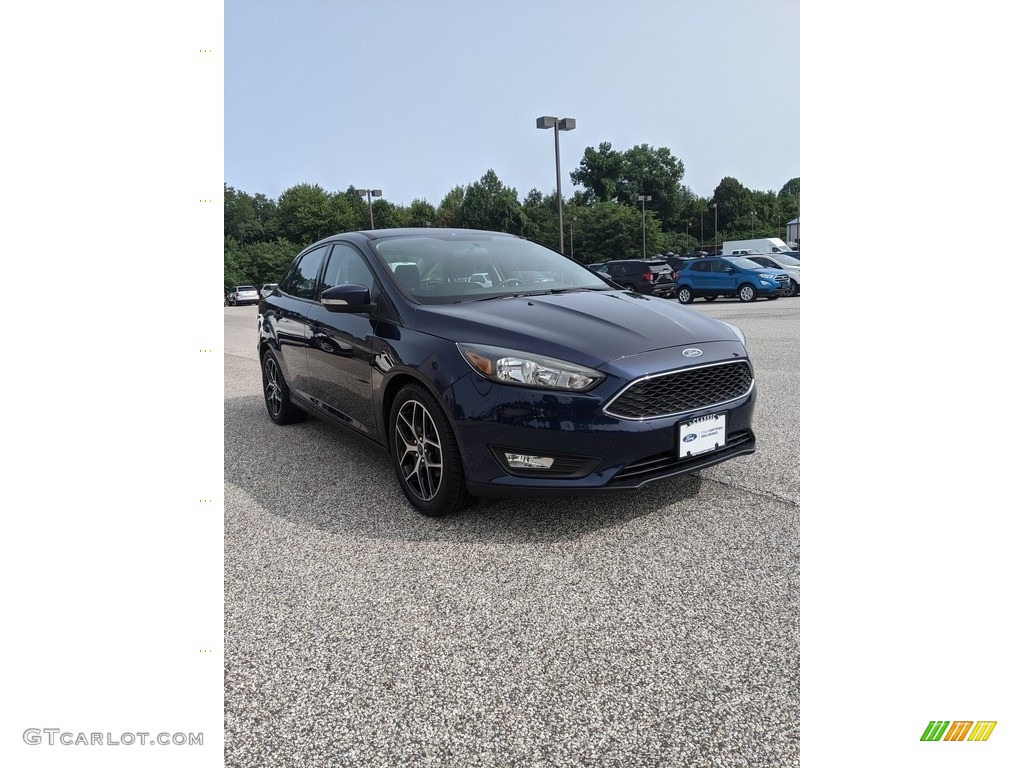2017 Focus SEL Sedan - Kona Blue / Charcoal Black photo #3