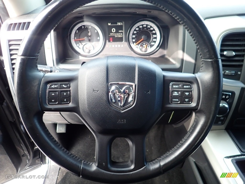 2015 Ram 1500 Big Horn Crew Cab 4x4 Black/Diesel Gray Steering Wheel Photo #139539981