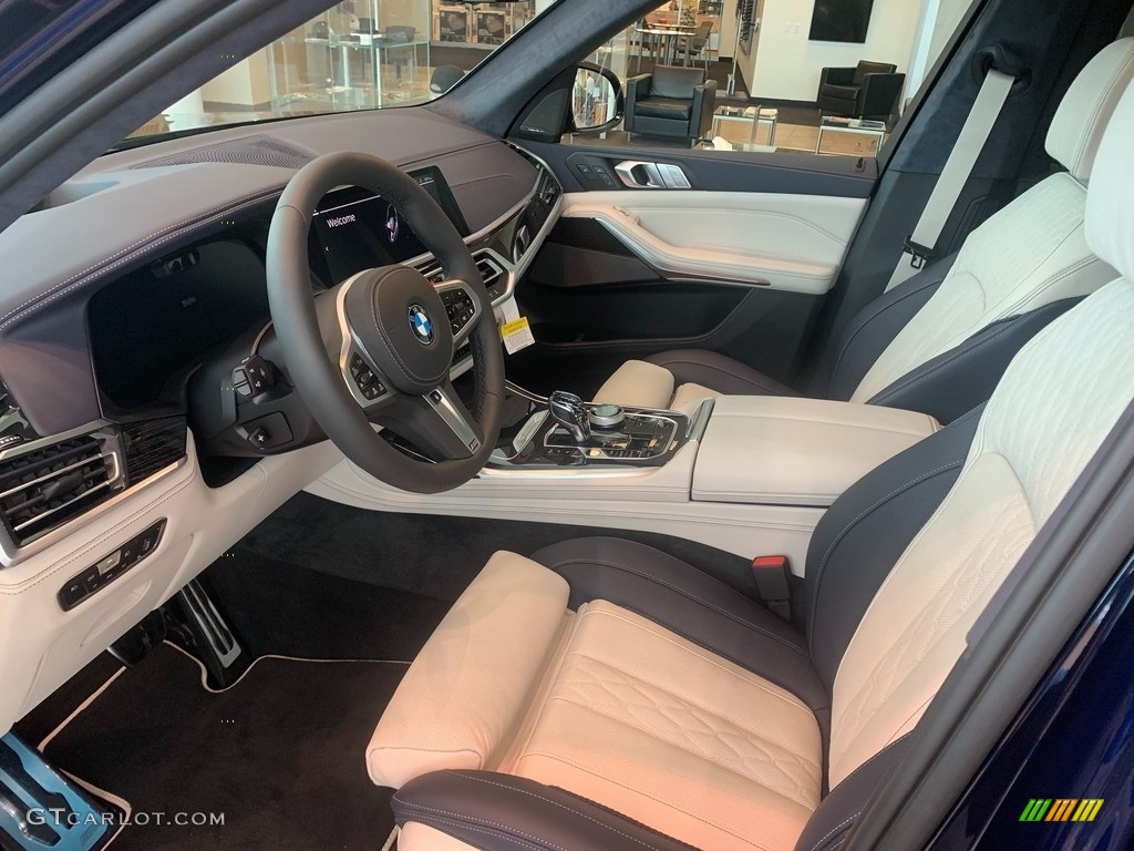 Ivory White/Night Blue Interior 2021 BMW X7 M50i Photo #139540425