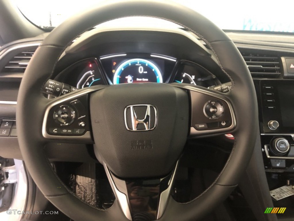 2021 Honda Civic EX Hatchback Black Steering Wheel Photo #139545477