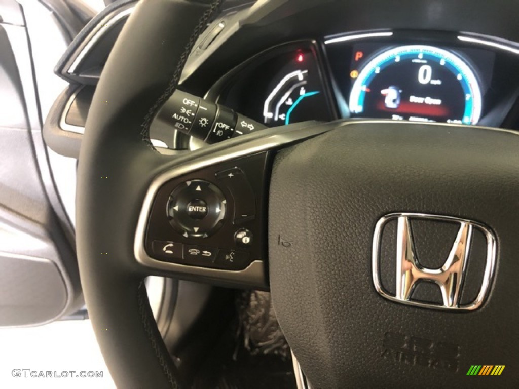 2021 Honda Civic EX Hatchback Black Steering Wheel Photo #139545486