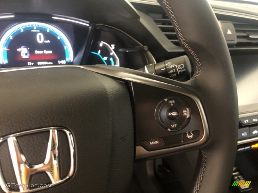2021 Honda Civic EX Hatchback Black Steering Wheel Photo #139545495