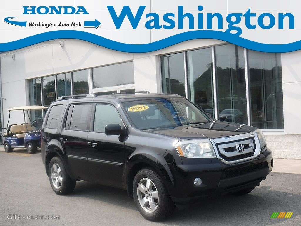 2011 Pilot EX-L 4WD - Crystal Black Pearl / Gray photo #1