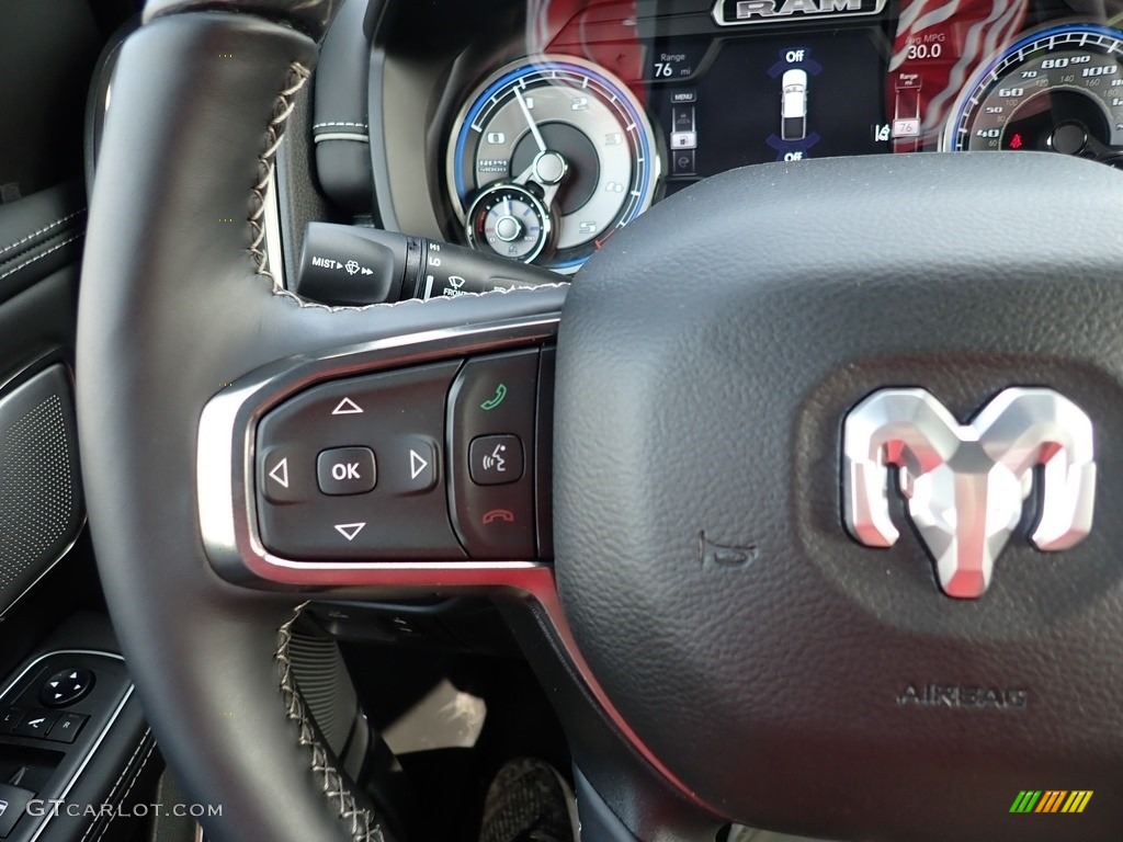 2020 Ram 1500 Limited Crew Cab 4x4 Black Steering Wheel Photo #139550162