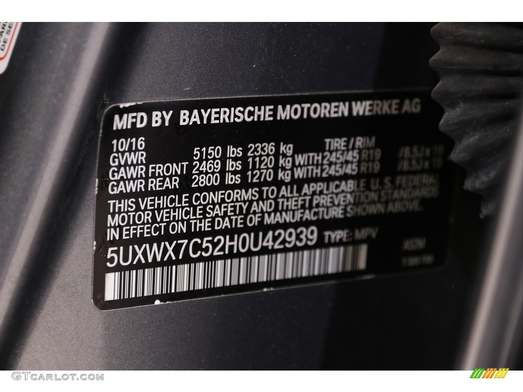 2017 X3 xDrive35i - Space Gray Metallic / Black photo #27