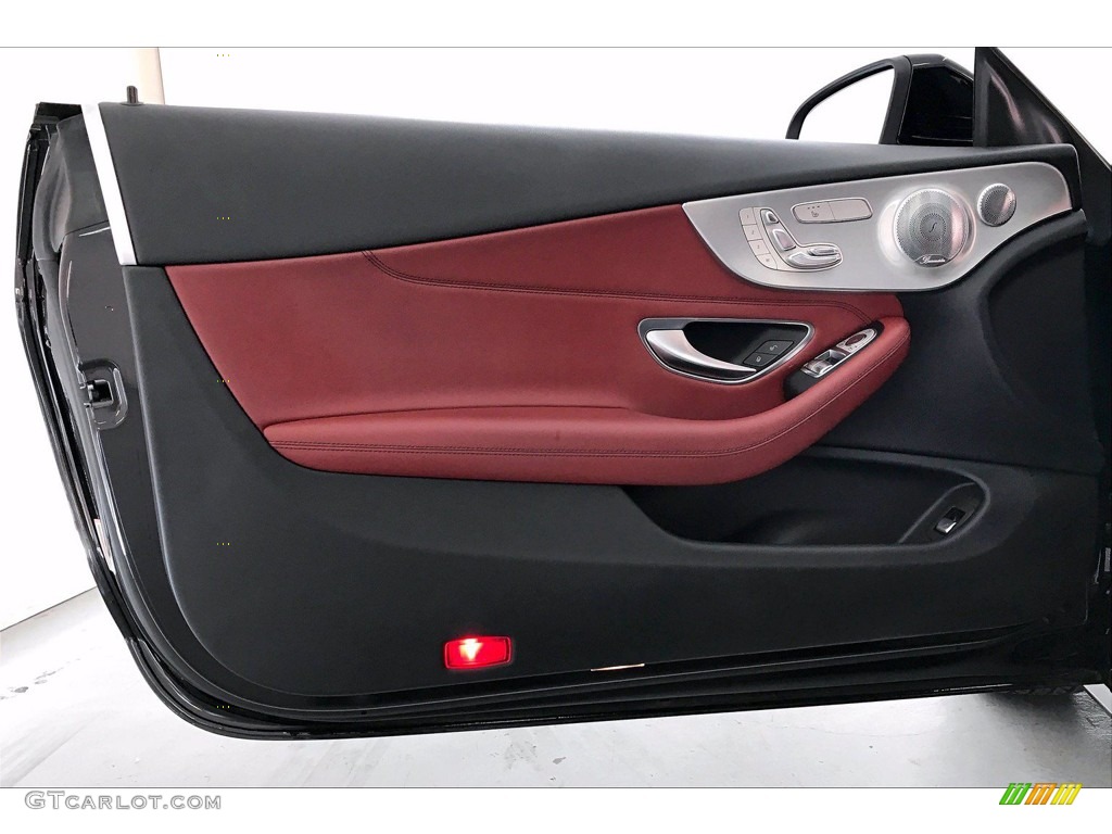 2018 Mercedes-Benz C 300 Coupe Cranberry Red/Black Door Panel Photo #139556588