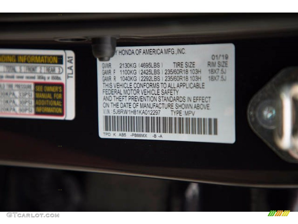 2019 CR-V EX-L - Gunmetal Metallic / Gray photo #38