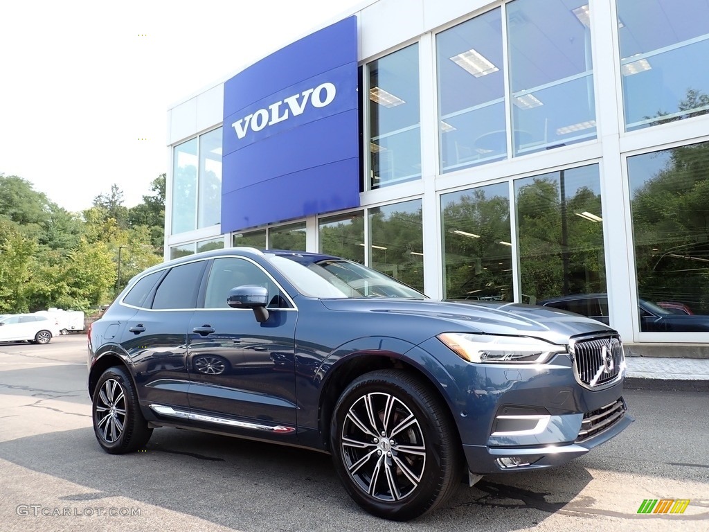 2018 XC60 T5 AWD Inscription - Denim Blue Metallic / Maroon Brown photo #1