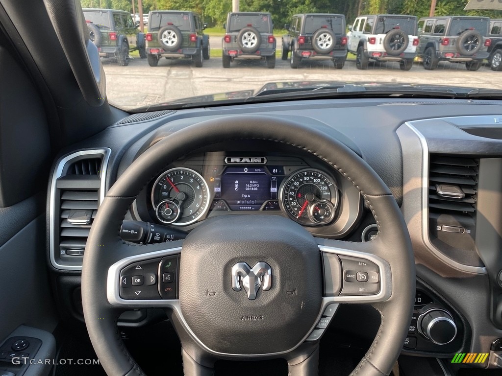2021 Ram 1500 Big Horn Crew Cab 4x4 Diesel Gray/Black Steering Wheel Photo #139561839