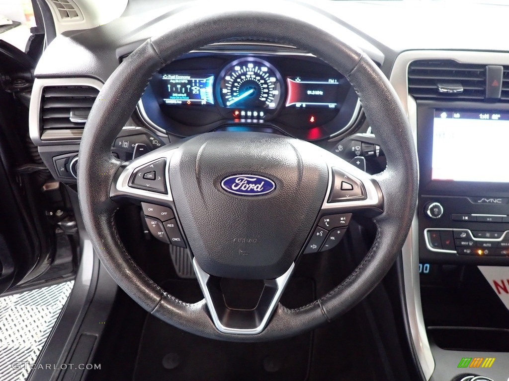 2019 Ford Fusion SEL Ebony Steering Wheel Photo #139564964
