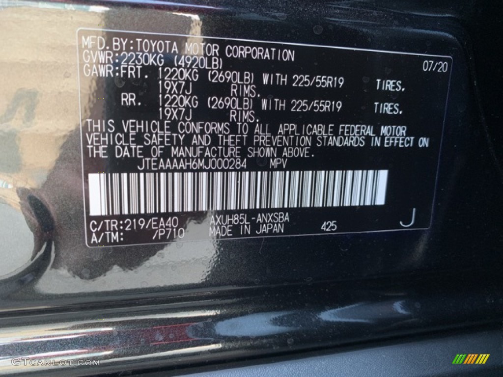 2021 Venza Color Code 219 for Celestial Black Photo #139566347